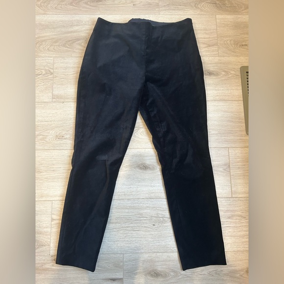 Lauren Ralph Lauren Womens Pants Sz 12 Black Velvet Pull On Side Zip Stretch - Picture 2 of 10